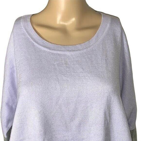 Apt 9 Womens Sweater Relaxed Fit Colorblock Pullover Lavender Gray Large - Picture 3 of 9